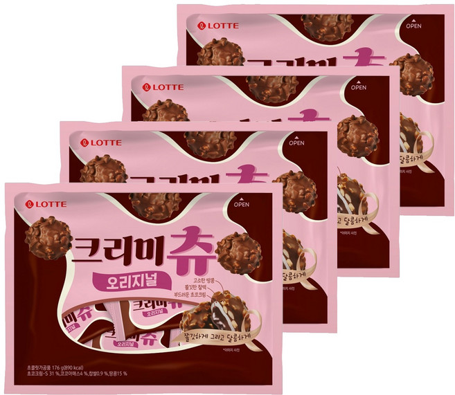 크리미츄 오리지널 초콜릿, 176g, 4개