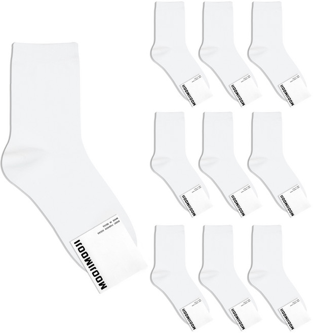 박군 여성용 무지 패션 양말 10족 세트
