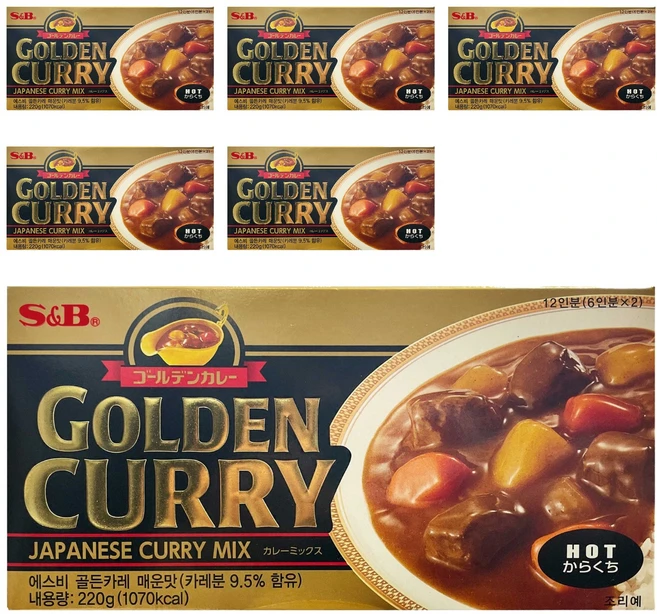 에스앤비 골든카레 매운맛, 220g, 6개 - 쿠팡