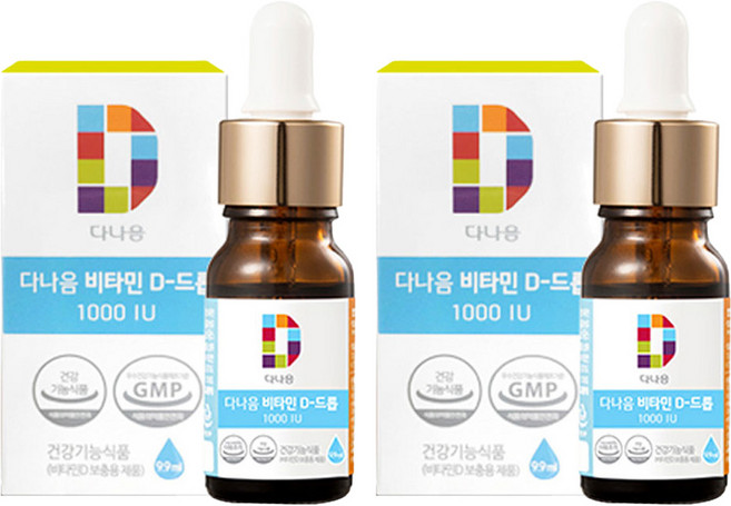 다나음 비타민 D-드롭 1000IU, 9.9ml, 2개