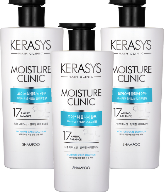 케라시스 모이스춰 클리닉 단백질 샴푸, 750ml, 3개