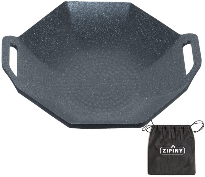 지피니 초경량 팔각 그리들 인덕션겸용 소형 29.5cm, 블랙, 1개