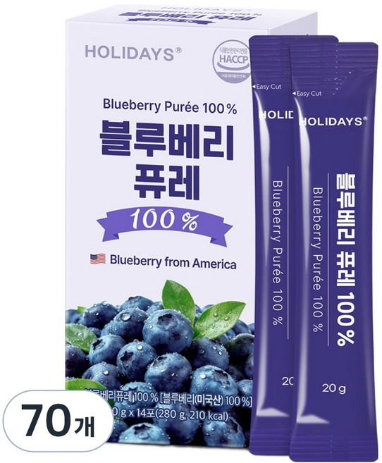 홀리데이즈 블루베리 퓨레 14p, 20g, 70개