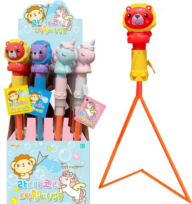 해피아이몰 라니 코니 스틱 왕 비누방울 4종 x 3p 세트, 혼합색상, 1세트