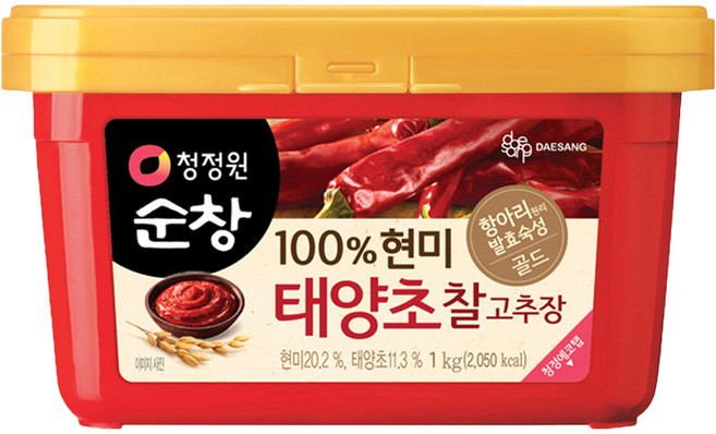 청정원순창 100% 현미 태양초 찰고추장, 1kg, 1개