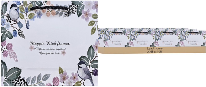 Lead home 可愛花卉覆膜禮品袋, 多色, 20個