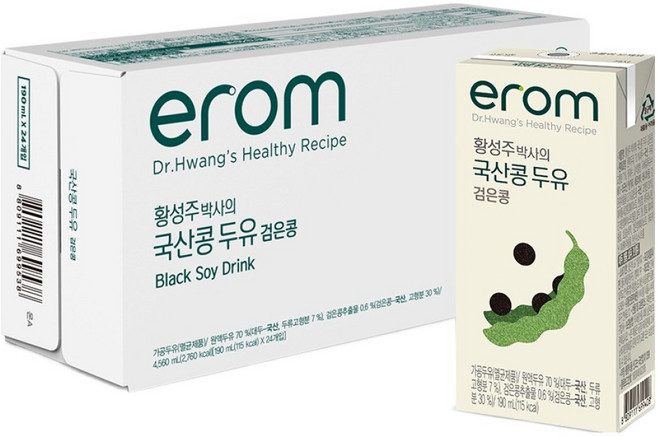 이롬 황성주 박사의 국산콩 두유 검은콩, 190ml, 24개