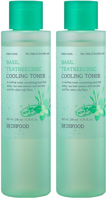 SKINFOOD 羅勒茶樹煥膚涼感化妝水, 200ml, 2個