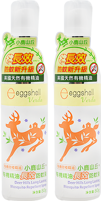 eggshell Verda 小鹿山丘 長效防蚊液 甜橙, 80g, 2瓶