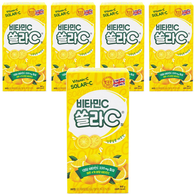 쏠라씨 비타민 C 레몬맛, 80정, 5개