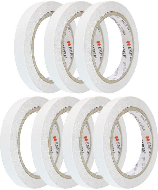 엠파이어 양면테이프 15mm x 20m, 화이트 반투명, 7개입