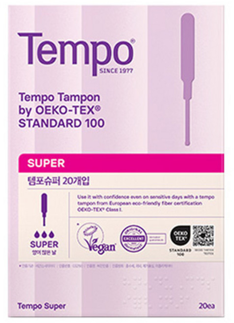 템포 오리지널 탐폰, 슈퍼, 20개입, 1개