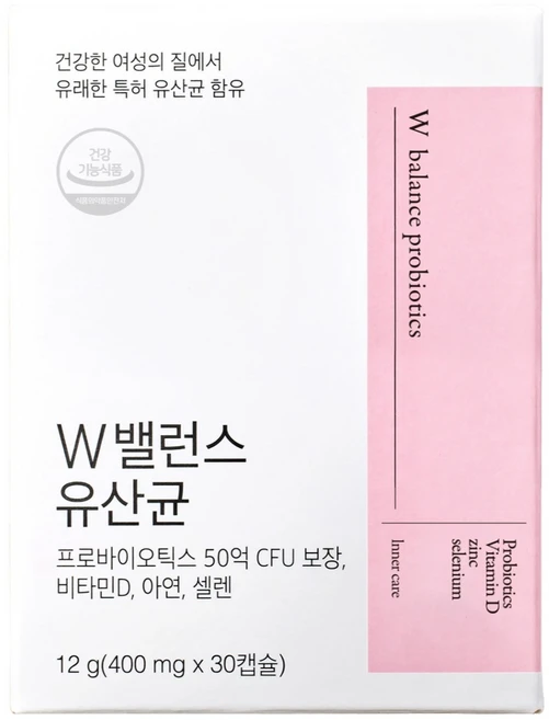 럭키클로버 여성용 W밸런스 유산균 질유산균 12g, 1개, 30캡슐 - 쿠팡