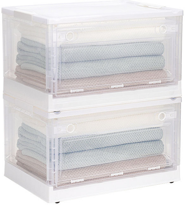 코멧 접이식 리빙박스 56L 특대형, 투명, 2개