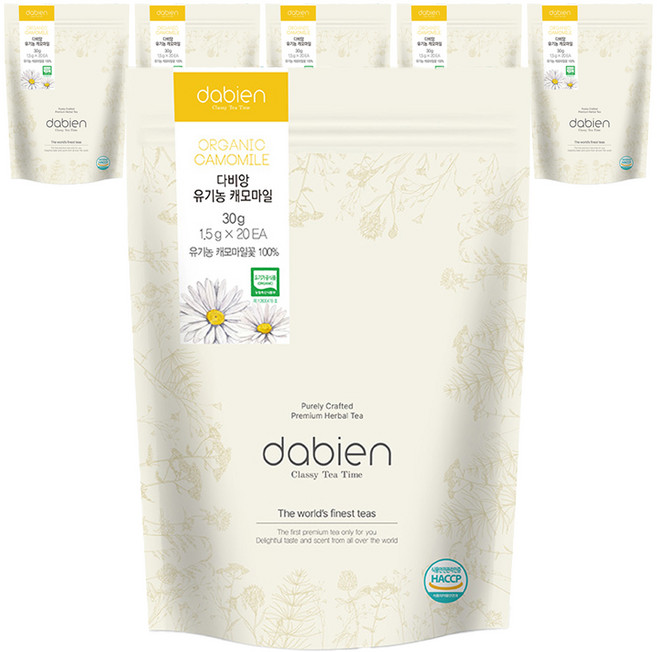 다비앙 유기농 캐모마일 티백, 1.5g, 20개입, 6개
