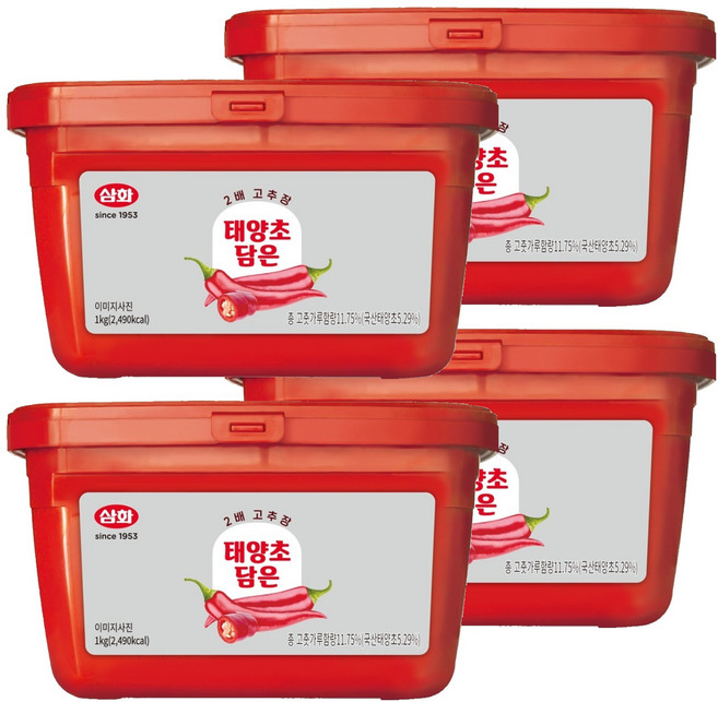 삼화식품 태양초 담은 2배 고추장, 1kg, 4개
