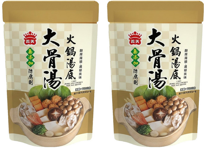 義美 大骨湯火鍋湯底, 750g, 2包