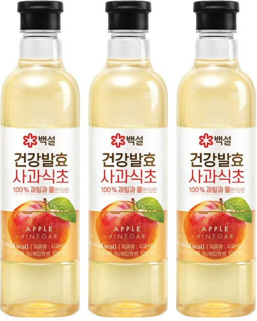백설 건강발효 사과식초, 800ml, 3개