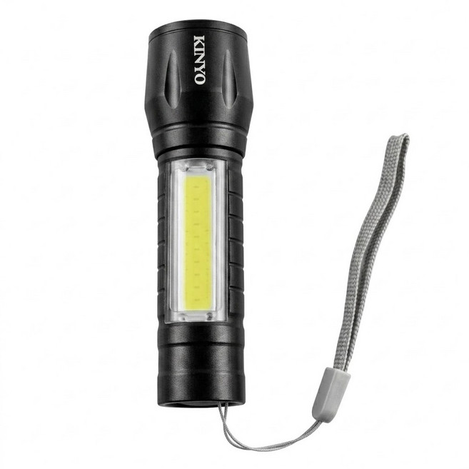 Kinyo 多功能LED變焦手電筒, 黑色, 1個