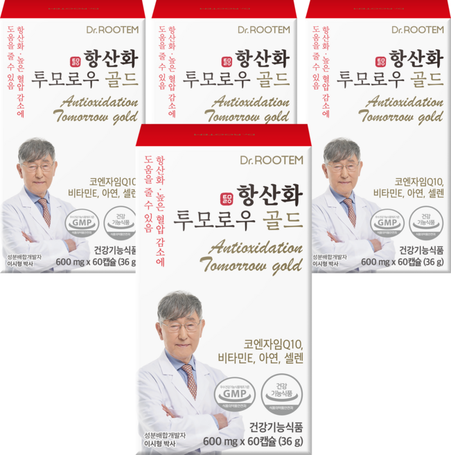 닥터루템 항산화 투모로우 골드 코엔자임Q10 36g, 60정, 4개