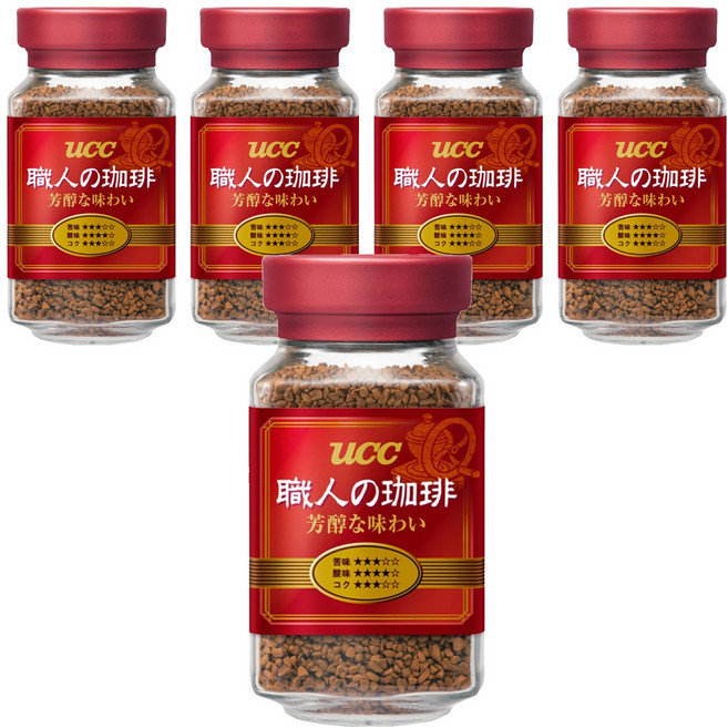 ucc 職人的珈琲 職人芳醇即溶咖啡, 90g, 1瓶, 5瓶