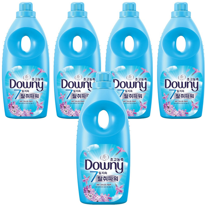 다우니 초고농축 7일지속 탈취파워 섬유유연제 레몬그라스와 라일락 본품, 1L, 1개입, 5개