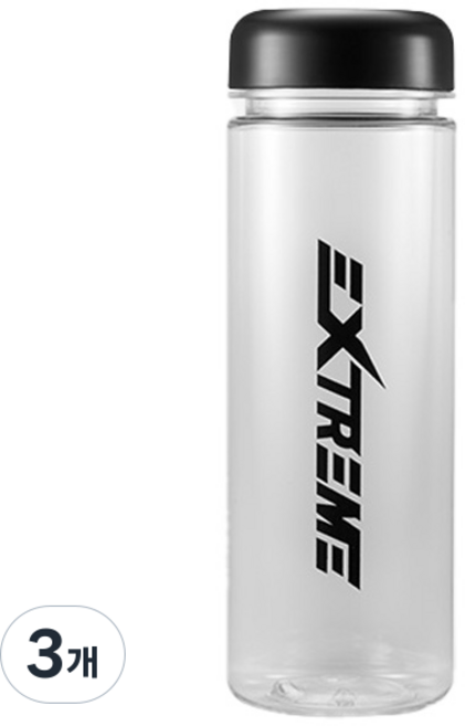 Extreme 便攜水瓶, 3個, 透明, 500ml