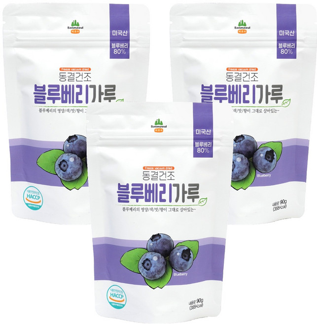 산마을 동결건조 블루베리가루, 90g, 3개