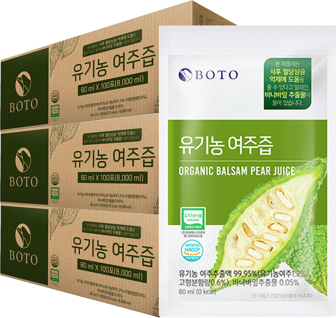 보뚜 유기농 여주즙, 8L, 3개