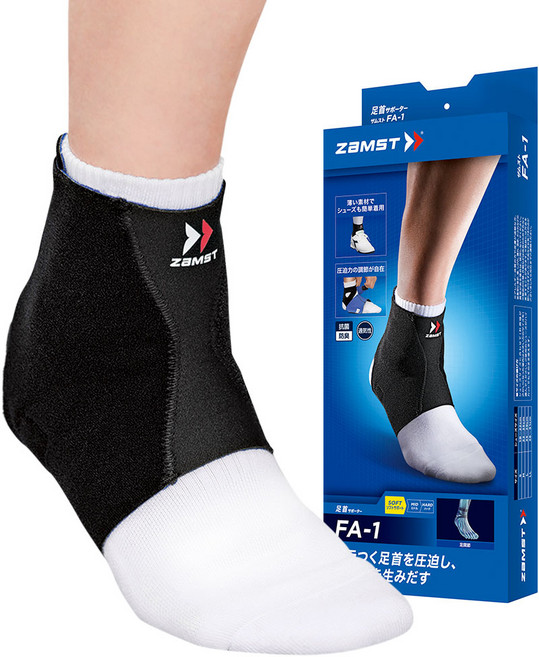 잠스트 FA-1 발목 보호대, 1개, 블랙