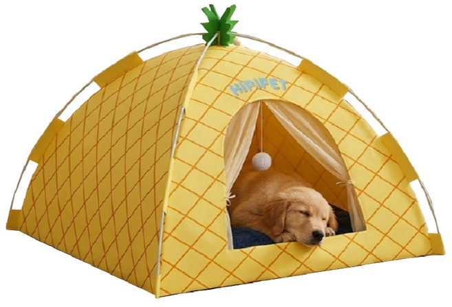 아메리칸베커 반려동물 접이식 숨숨 텐트하우스, 옐로우, 1개