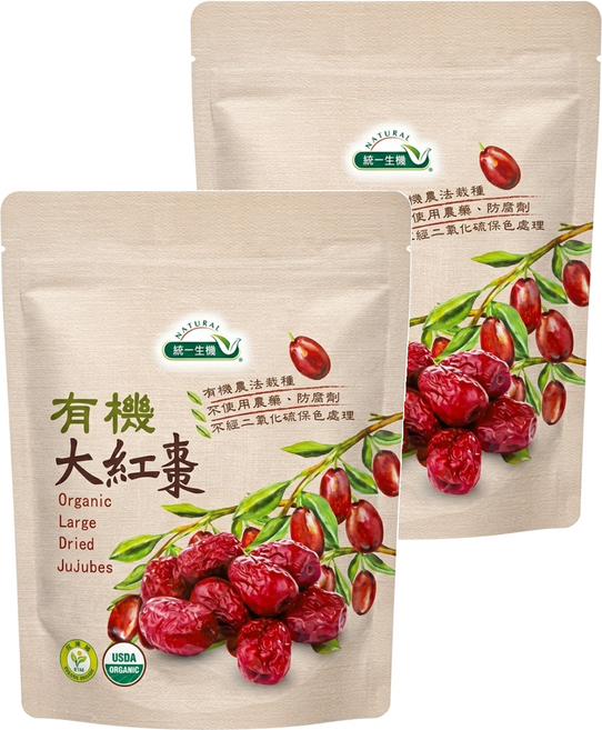 統一生機 有機大紅棗, 300g, 2包