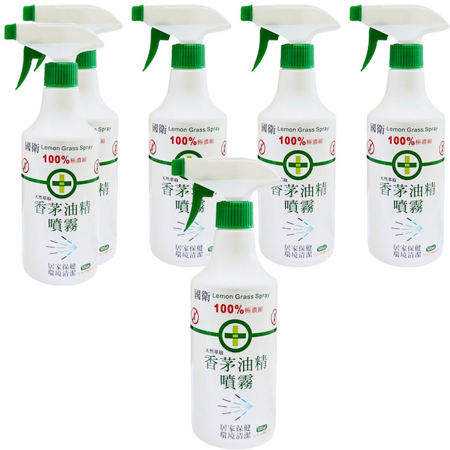 國衛 香茅油精噴霧 100%極濃縮 天然萃取 居家保健 環境清潔, 500ml, 6瓶