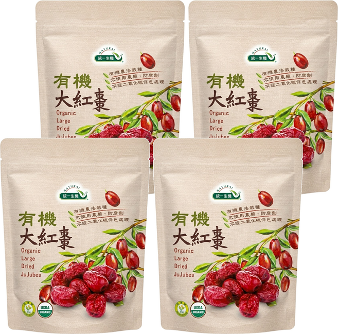 統一生機 有機大紅棗, 300g, 4包
