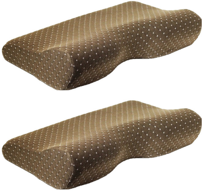 RERAX 메모리폼 베개 하드형, 카키, 2개