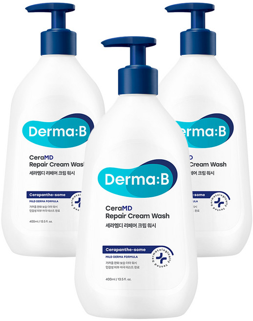 더마비 세라엠디 리페어 크림 바디워시, 400ml, 3개