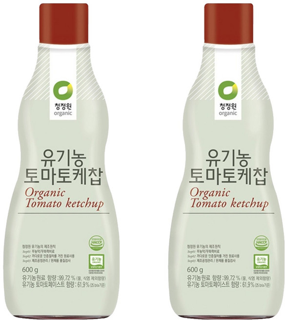 청정원 유기농 토마토케찹, 600g, 2개