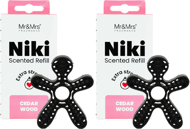 Mr&Mrs FRAGRANCE Niki 車用芳香劑補充包, 雪松, 2個