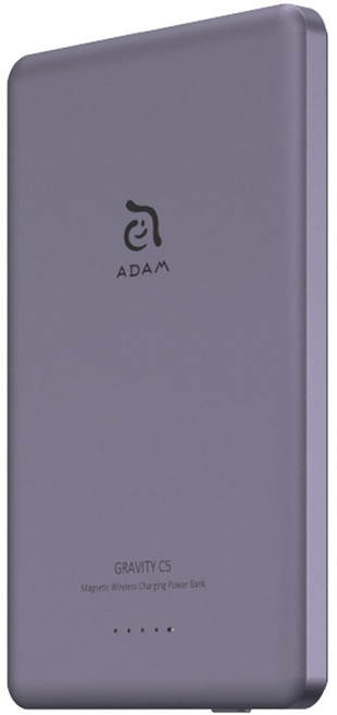ADAM elements 亞果元素 GRAVITY C5 磁吸行動電源 5000mAh 電池容量 20W USB-C 最大功率輸出 超薄型, 紫色