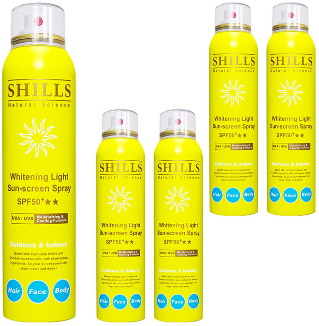 SHILLS 舒兒絲 很耐曬超清爽舒緩美白防曬冰鎮噴霧 SPF50+ ★★★, 180ml, 5件