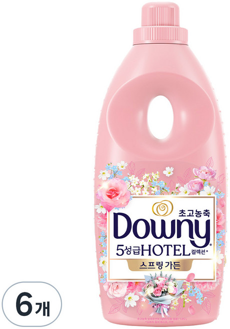 다우니 초고농축 5성급 호텔 컬렉션 섬유유연제 스프링 가든 본품, 1.05L, 1개입, 6개