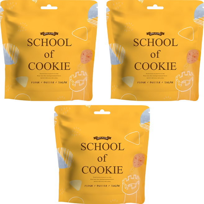 School of Cookie 台灣優格餅乾學院 天然奶油 香濃起士奶酥餅乾, 3包, 130g