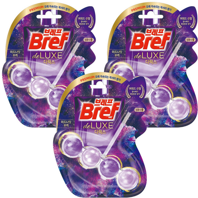 브레프 디럭스 변기 세정제 미드나잇 부케, 50g, 3개