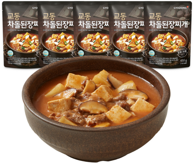 교동식품 차돌 된장찌개, 450g, 5개