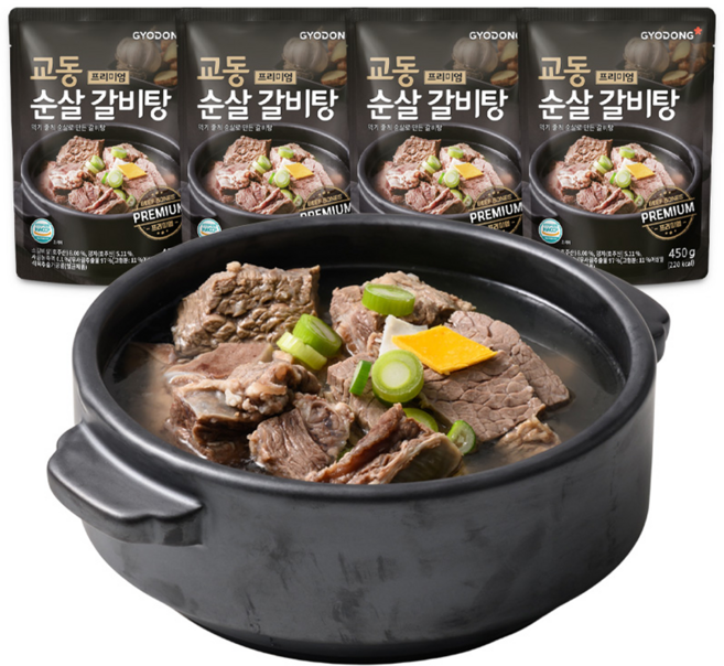 교동식품 교동 프리미엄 순살 갈비탕, 450g, 4개