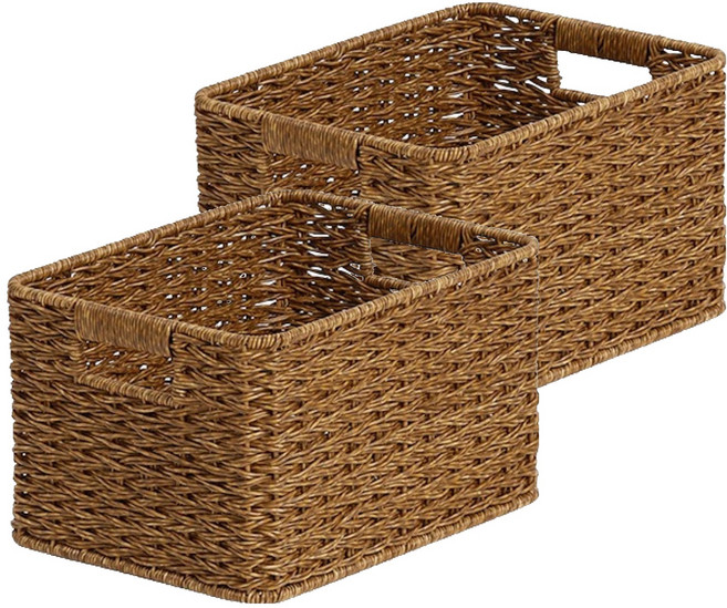 하우스레시피 PP라탄 Ver 2 베이직 바스켓, 브라운, 2개