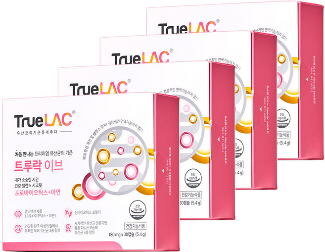 트루락 이브 질 유래 유산균, 30정, 4개