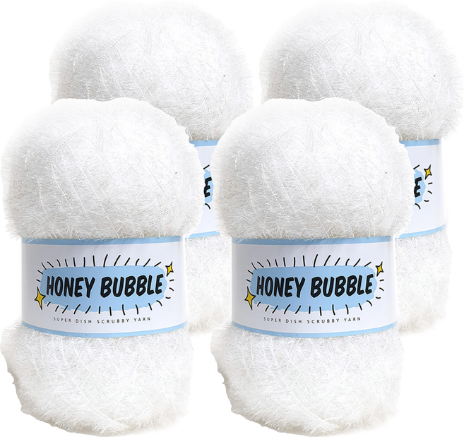 니뜨 허니버블 수세미 뜨개실 90g, 4개, 01화이트