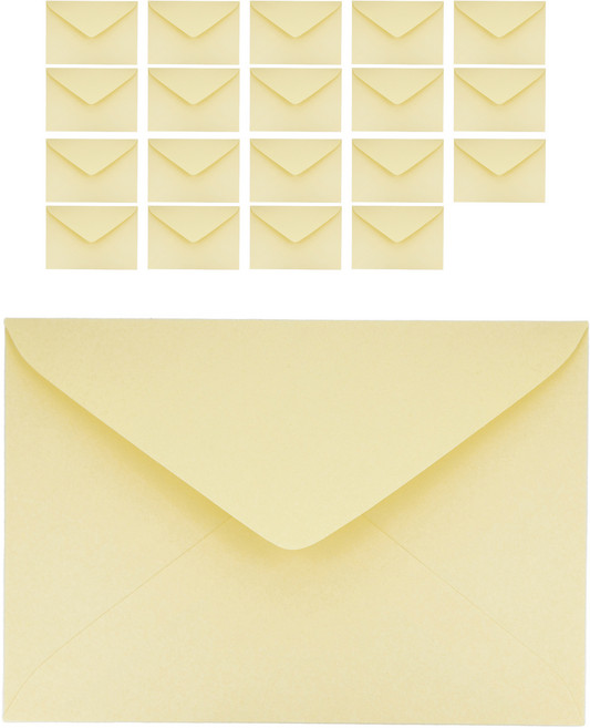 bearplaymall 粉彩明信片信封 4x6 164 x 115mm, 20個, 淺黃色