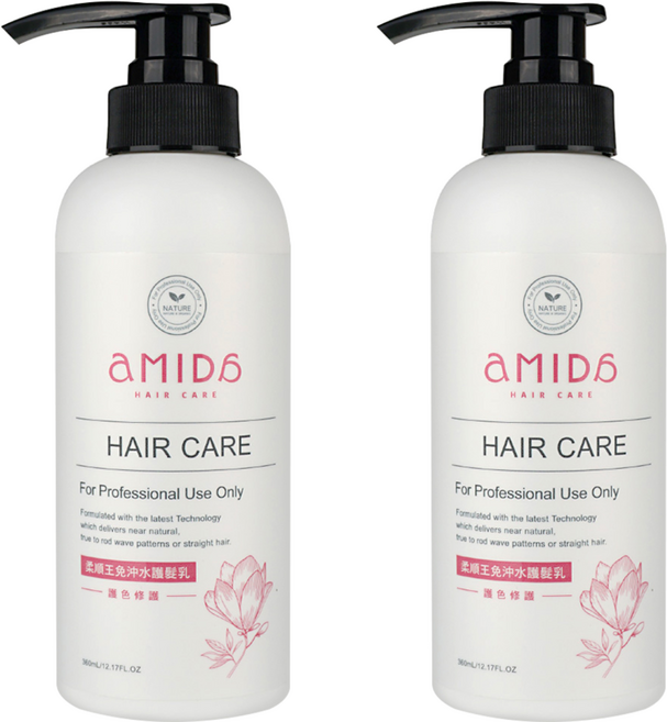 aMIDa 阿蜜達 柔順王免沖水護色護髮乳, 360ml, 2瓶